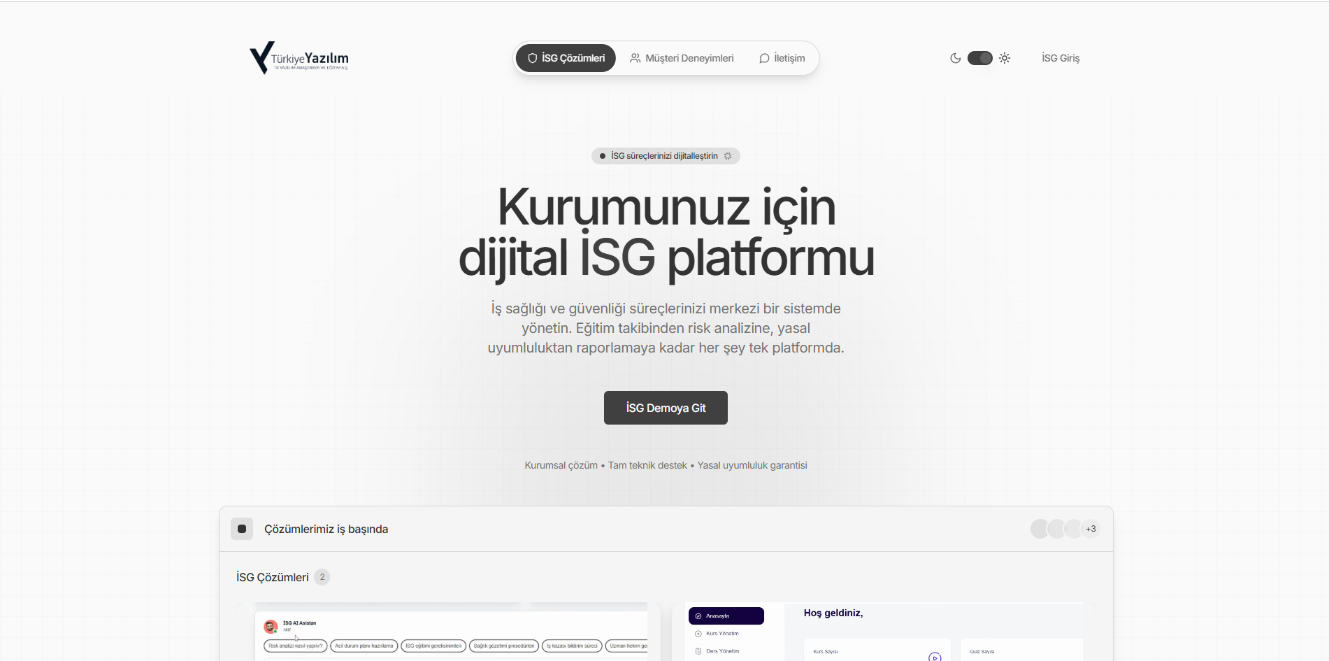 İSG Platform Dashboard